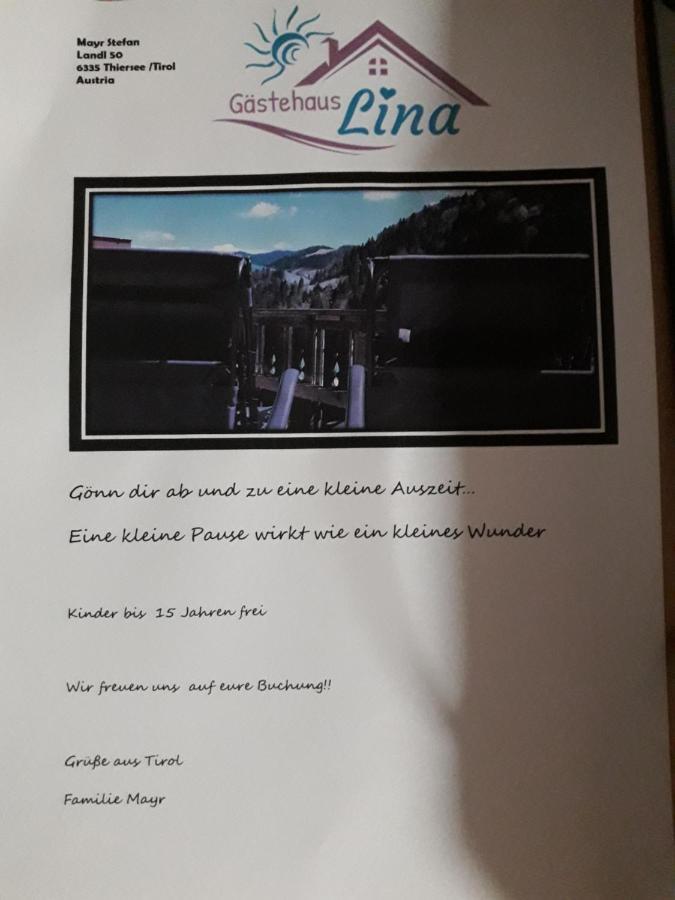 Gaestehaus Lina Apartment Thiersee Bagian luar foto